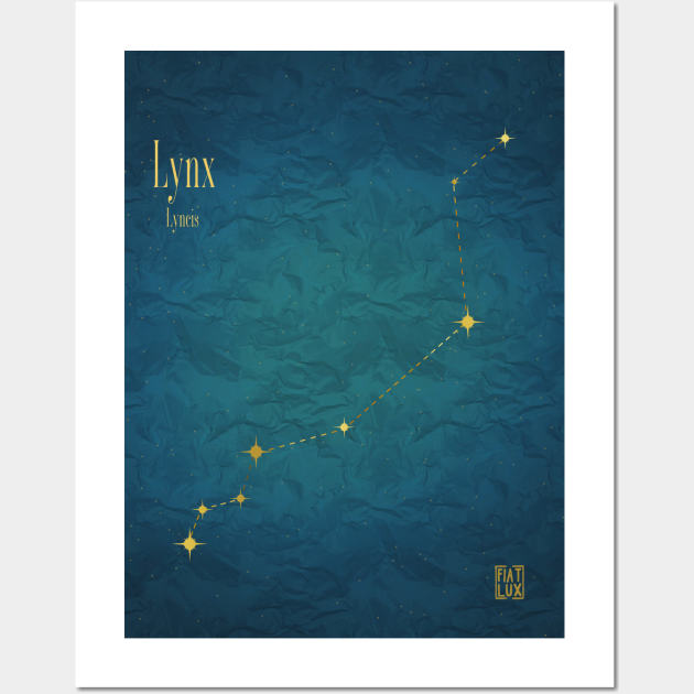 Night Sky Constellations - Lynx Wall Art by fiatluxillust